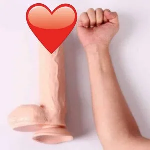 Big fat dildo bigger than arm